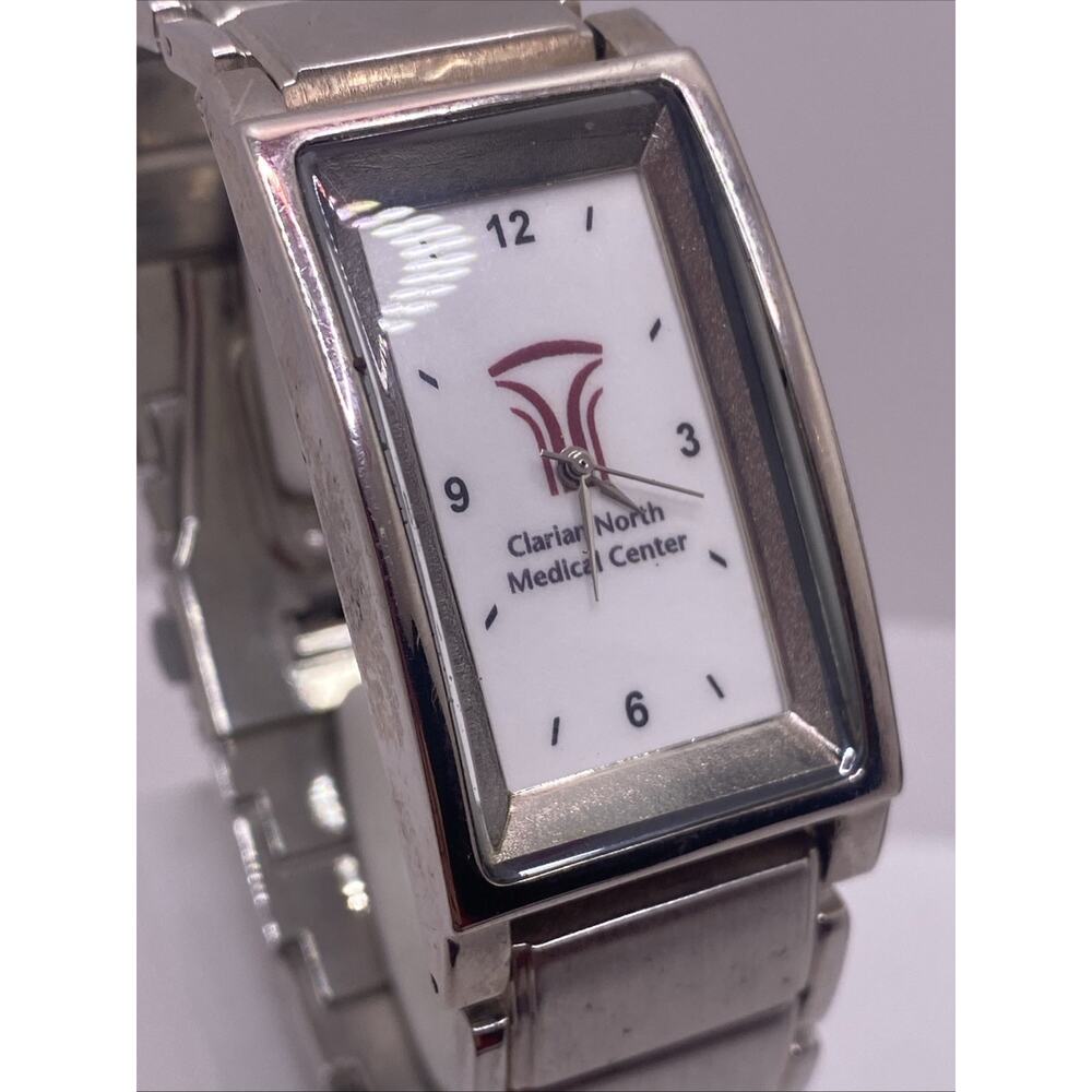 Mens Silver Tone Quartz Medical Hospital Watch Clarian North New Battery